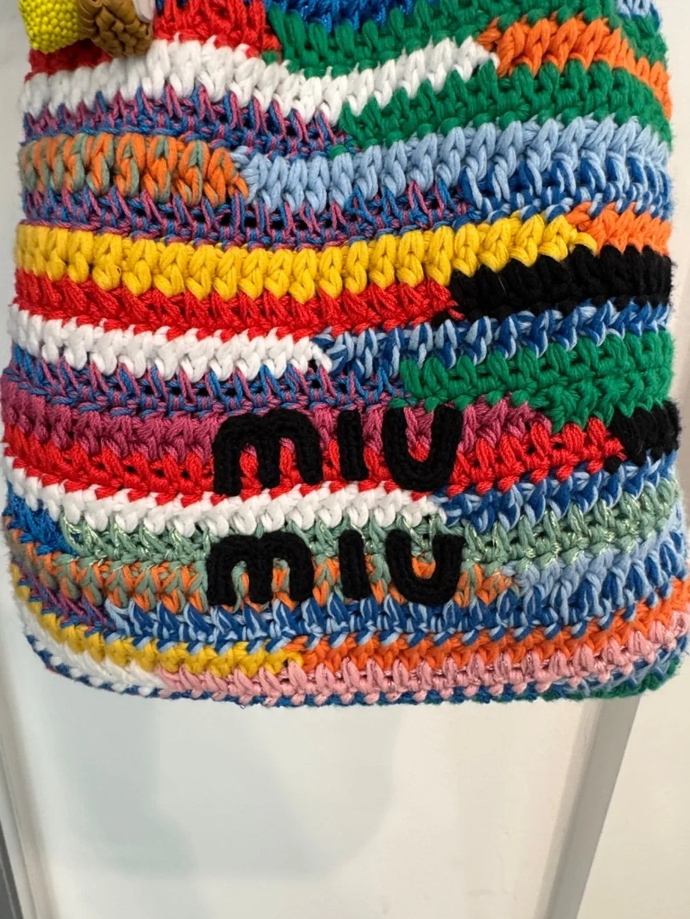 Miu Miu Multicolor Crochet Bucket Bag - Picture 3 of 5